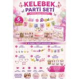 Bkmc Kelebek Parti Seti 6 Parça | Doğum Günü Süsleri | İyi Ki Doğdun Banner | 3D Gözlük | Pasta Süsü | Mısır Kutusu