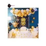 Bkmc Kral Taçlı -8 Yaş Gold Zincir Balon Doğum Günü Seti 8 bmcNM1052