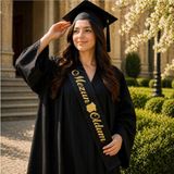 Bkmc Mezuniyet Kuşağı Siyah Gold Gümüş Beyaz Yazılı – Fotoğraf Çekimi Için Mezuniyet Kuşağı - Siyah - Gold