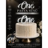 Bkmc One Pasta Süsü 1 Yaş Doğum Günü Pleksi Gold Pasta Üstü Yazı Dekor - Gümüş