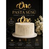 Bkmc One Pasta Süsü 1 Yaş Doğum Günü Pleksi Gold Pasta Üstü Yazı Dekor