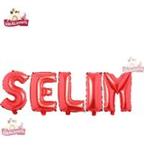 Bkmc Party 5 Harfli Kişiye Özel Isim Folyo Balonu Doğum Günü Folyo Balon Set 36CM Isim Balon - Kırmızı