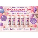 Bkmc Party Deniz Kızı Temalı Köpük Baloncuk Tüpü 3'lü / 5'li / 10'lu Set Doğum Günü Parti Hediyeliği Bubble Oyuncağı - Mavi - 5 ADET