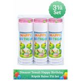 BKMC PARTY Dinazor Temalı Happy Birthday Köpük Balon Seti 3’lü 5’li 10’lu Doğum Günü Parti Dağıtmalık Köpük