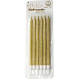 Bkmc Party Doğum Günü Mumları, Doğum Günü Partisi Pasta Süslemeleri Için Simli Gold Pasta Mumları - 6 Adet