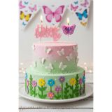 BKMC PARTY HAPPY BİRTHDAY KELEBEK 2 PARÇA DOĞUM GÜNÜ PARTİ SETİ SÜSÜ MUMU