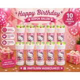 Bkmc Party Happy Birthday Pembe Kedi Temalı Köpük Balon 10’lu Ekonomik Set – Çocuk Doğum Günü Parti Oyuncağı Eğlenceli Baloncuk - 10LU
