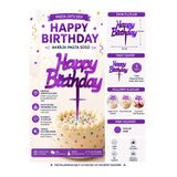 BKMC PARTY İyiki Doğdun ve Happy Birthday Pasta Üstü Süsü Yazısı Akrilik Parlak Doğum Günü Pasta Yazısı Topper 11x12 cm Doğum Günü Parti Pastası Dekoru