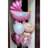 BKMC PARTY KIZ BEBEK YENİDOĞAN HASTANE EV BABY SHOWER SÜSLEME FOLYO BALON SETİ