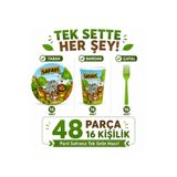 BKMC PARTY Safari Doğum Günü Parti Seti | 8-16 Kişilik Tabak Bardak Çatal | 24-48 Parça | Çocuk Parti Sofra Seti