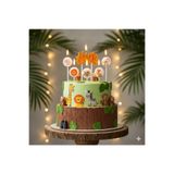 BKMC PARTY SAFARİ HAPPY BİRTHDAY 6 LI MUM DOĞUM GÜNÜ PARTİ SETİ SÜSÜ MUMU