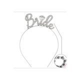 BKMC PARTY Taşlı Metal Bride Taç Kristal Parlak Taşlı Bride Taç Bekarlığa Veda Partisi Tacı