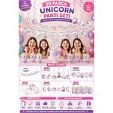 BKMC PARTY 🎉 Unicorn Parti Seti 30 Parça | Unicorn Doğum Günü Süsleri, Banner, Gözlük, Pasta Süsü ve Mısır Kutusu Seti