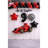 BKMC PARTY Yarış Arabası Temalı Doğum Günü Balon Süsleme Seti 1-9 Yaş Parti Dekorasyon Seti İyiki Doğdun Yazılı