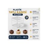 Bkmc Plastik Tatlı Kasesi 20'li Paket 4x4 cm Kapaklı | Mini Magnolia, Puding, Tiramisu ve Cheesecake Sunum Kabı