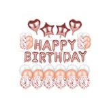 Bkmc ROSE GOLD HAPPY BİRTHDAY FOLYO BALON KALPLİ YILDIZLI DOĞUM GÜNÜ PARTİ SETİ SÜSÜ bmcNM877