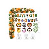 Bkmc Safari Doğum Günü Süsleri Seti 1-9 Yaş Balon Seti İyi Ki Doğdun Banner 36 cm Rakam Balon Parti Malzemeleri