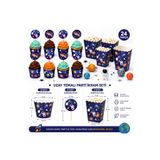 Bkmc Uzay Temalı Doğum Günü Cupcake Seti – 8 Cupcake Kalıbı + 8 Kürdan Süsü + 8 Mısır Kutusu | Astronot Roket Space Parti İkram Seti