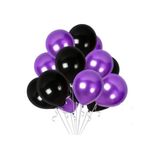 Bkmc Wednesday Metalik Mor Siyah Balon 10 Adet