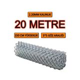 Bkn Tel Örgü 2.2Mm Kalınlık - 5*5 Göz - (1.5M*20M) Helezon Tel Örgü Bahçe Teli Çit Teli Galvanizli Tel Örgü
