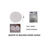 bk&tk design Gider Kapağı Yer Izgarası 2 Adet Yer Süzgeci Izgara Gider Kapağı