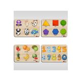 BKTOYS Toys Çocuklar Için 4’lü Ahşap Figürlü Eğitici-öğretici Yapboz Puzzle-1