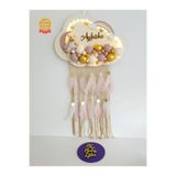 BL Baby Lüks Bubble Ledli Bulut Bebek Kapı Süsü Krem Zemin Gold Top