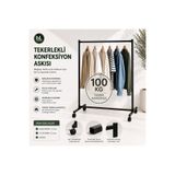 bL CONCEPT konfeksiyon Askısı Ayaklı Askılık Sabit Eteklik Tekerlekli Stant Eşek Elbise Askılığı Metal Askılık