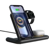 BL40 5in1 Telefon Watch Kulaklık Tutucu Kablosuz LED Işıklı Hızlı Şarj Standı