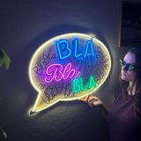 Bla Bla Neon Metal Duvar Tabelası - Metin kabarcık Neon, Led Neon Tabela, Neon Tabela Hediyeleri, Neon Işıklar, Pub Neon Tabela, Neon Bar Tabelası, Flama Neon Tabela (Uzaktan Kumandasız)
