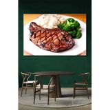 Black Angus" Veya "Rib-Eye Izgara Antrikot Bifteği Yatay Kanvas Tablo Lokanta Restoran Mutfak 3518