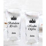 Black Bonds Babaların Kralı Kralın Oğlu 2'li Babalara Özel Rakı Bardağı - Şeffaf