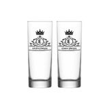 Black Bonds Blackbonds Kişiye Özel Harfli Isimli Taçlı Baskılı Vodka Votka ve Meşrubat Bardağı 2 Li