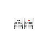 Black Bonds Groom Bride Baskılı Viski Bardağı 2 Li