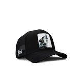 Black Börk V1 Kurt Logolu Siyah Trucker Şapka