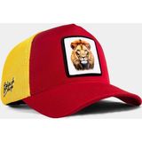 Black Börk V1 Trucker Aslan- 10Bs Kod Logolu Unisex Kırmızı - Sarı Fileli Şapka (Cap) Gs