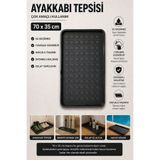 BLACK Çok Amaçlı Havuzlu Mat 70x35 cm Ayakkabı Tepsisi Şemsiye Altlığı Dolap İçi Organizer Su Geçirmez