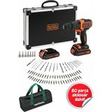 Black & Decker 18V 1.5 Ah Li-Ion Şarjlı Darbeli Matkap Çift Akülü Kömürsüz Vidalama