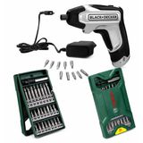 Black Decker BLACK&DECKER Şarjlı Tornavida Seti 3.6 V + Bosch X-Line 25 Parça Vidalama Seti