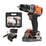 Black Decker Bld683d1xk-qw 18V Powerconnect Akülü Darbeli Matkap Fırçasız 2.0Ah Akü 1A Şarj Cihazı Kit Kutusu