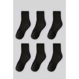 Black Deer 6 Çift Tenis Çorabı Erkek ,kadın Unisex Kolej Çorabı - 36 - 40 - Siyah