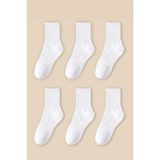 Black Deer 6 Çift Tenis Çorabı Erkek ,kadın Unisex Kolej Çorabı - 40 - 45 - Beyaz