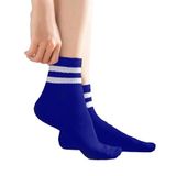 Black Deer Çizgili Tenis Çorabı Kolej Çorap Unisex 2 Adet Mavi