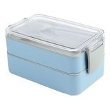 Black Deer Go Iki Bölmeli Kilitli Beslenme Kabı Seti,hazırla Çık,detoks,diyet,sporcu Besin,saklama Kabı 400ML+500ML - Mavi