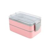 Black Deer Go Iki Bölmeli Kilitli Beslenme Kabı Seti,hazırla Çık,detoks,diyet,sporcu Besin,saklama Kabı 400ML+500ML - Pembe
