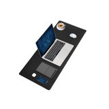 BLACK DEER Pu Deri Mouse Pad Dikişli Kenar Büyük Boy Pürüzsüz Yüzey Çift Yönlü Kullanım Masa Matı Sümen 70x30 L