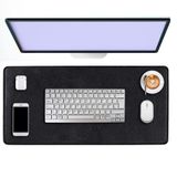 Black Deer PU Deri Mouse Pad Dikişli Kenar Dayanıklı Büyük Boy Çift Yönlü Kullanım Ofis Masa Matı Sümen (SİYAH, 70X30 L)