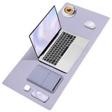 Black Deer PU Deri Mouse Pad Dikişli Kenar Dayanıklı Büyük Boy Çift Yönlü Kullanım Ofis Masa Matı Sümen(LİLA, 70X30 L)