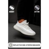 Black Deer Siyah Spor Unisex Reflektörlü Sneakers Antrenman Ayakkabı - Beyaz