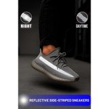 Black Deer Siyah Spor Unisex Reflektörlü Sneakers Antrenman Ayakkabı - Gri